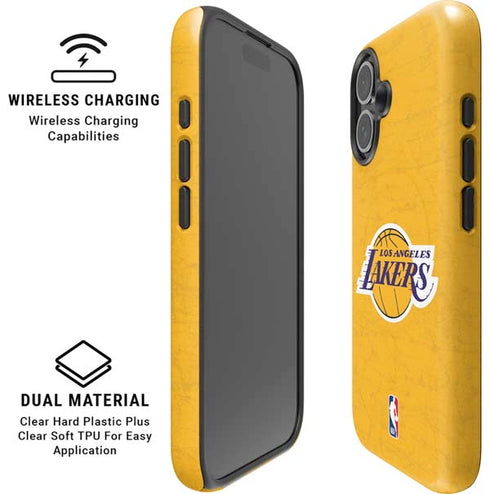 NBA Los Angeles Lakers Distressed iPhone 16 Plus Magsafe Impact Case